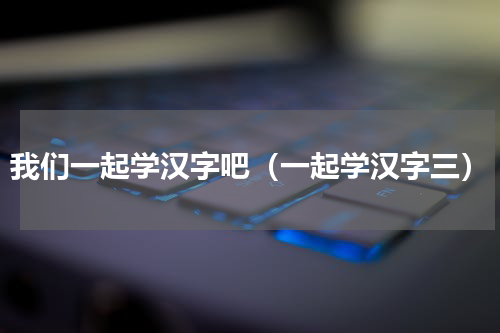 我们一起学汉字吧（一起学汉字三）