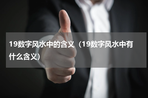 19数字风水中的含义（19数字风水中有什么含义）