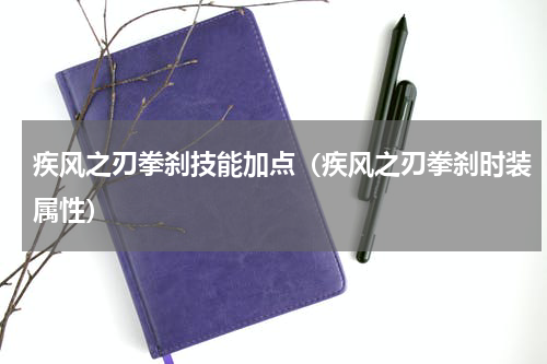 疾风之刃拳刹技能加点（疾风之刃拳刹时装属性）