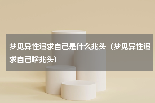 梦见异性追求自己是什么兆头（梦见异性追求自己啥兆头）