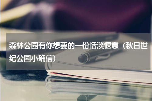 森林公园有你想要的一份恬淡惬意（秋日世纪公园小确信）