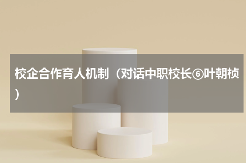 校企合作育人机制（对话中职校长⑥叶朝桢）