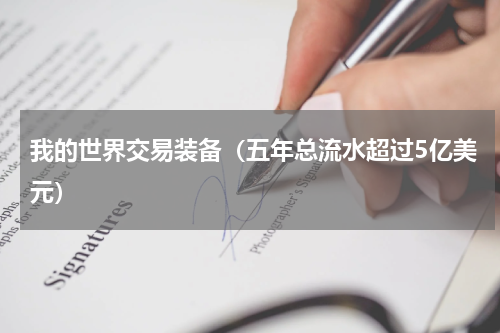 我的世界交易装备（五年总流水超过5亿美元）