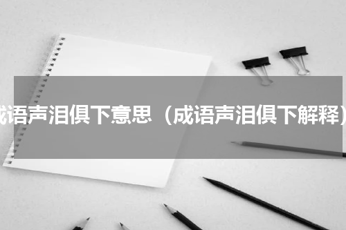 成语声泪俱下意思（成语声泪俱下解释）