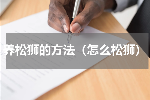 养松狮的方法（怎么松狮）