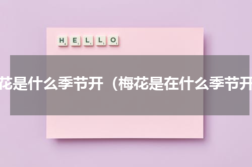 梅花是什么季节开（梅花是在什么季节开）