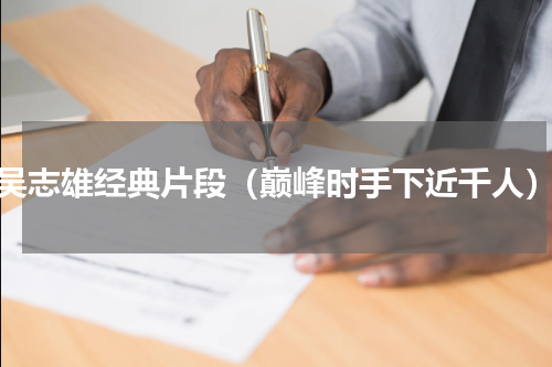 吴志雄经典片段（巅峰时手下近千人）