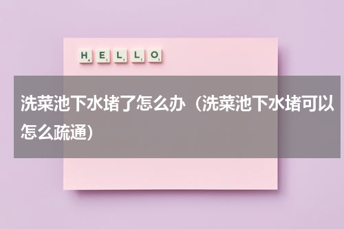 洗菜池下水堵了怎么办（洗菜池下水堵可以怎么疏通）