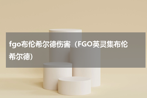 fgo布伦希尔德伤害（FGO英灵集布伦希尔德）