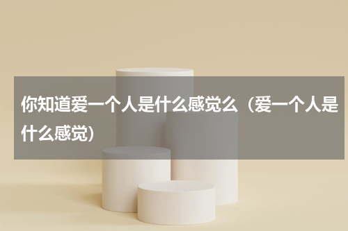 你知道爱一个人是什么感觉么（爱一个人是什么感觉）