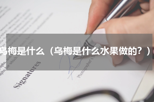 乌梅是什么（乌梅是什么水果做的？）