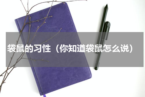 袋鼠的习性（你知道袋鼠怎么说）