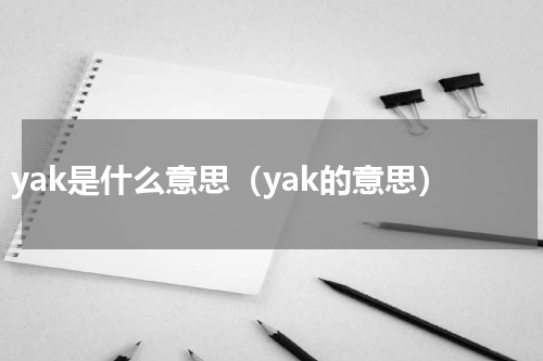 yak是什么意思（yak的意思）