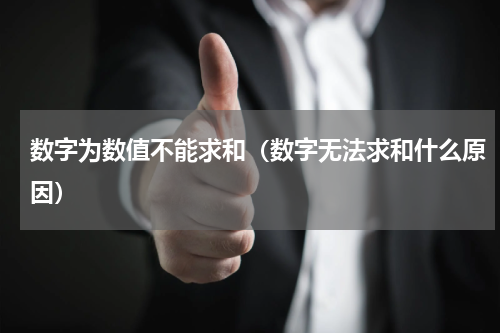 数字为数值不能求和（数字无法求和什么原因）