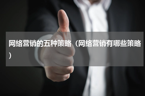 网络营销的五种策略（网络营销有哪些策略）