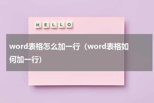 word表格怎么加一行（word表格如何加一行）