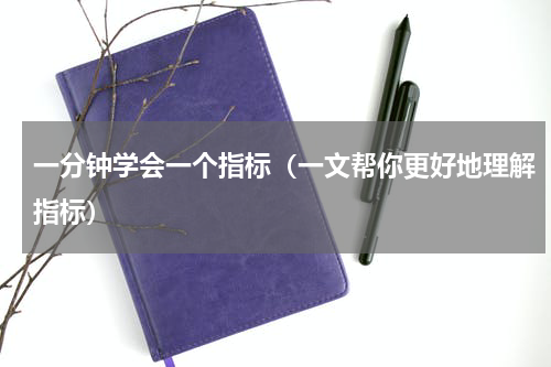 一分钟学会一个指标（一文帮你更好地理解指标）