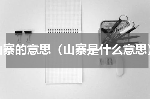 山寨的意思（山寨是什么意思）