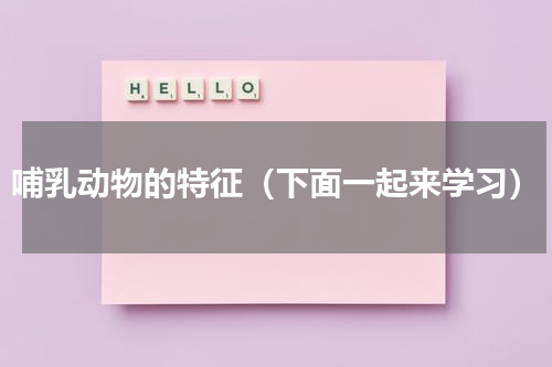哺乳动物的特征（下面一起来学习）