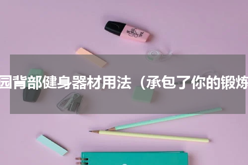 公园背部健身器材用法（承包了你的锻炼）