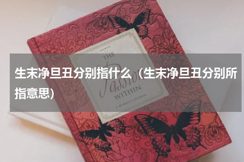 生末净旦丑分别指什么（生末净旦丑分别所指意思）