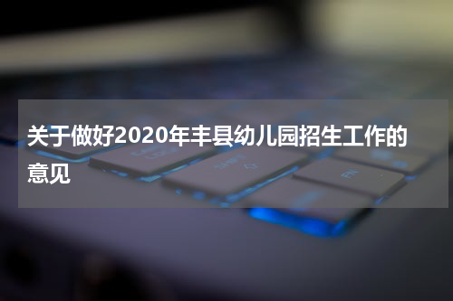 关于做好2020年丰县幼儿园招生工作的意见