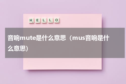 音响mute是什么意思（mus音响是什么意思）