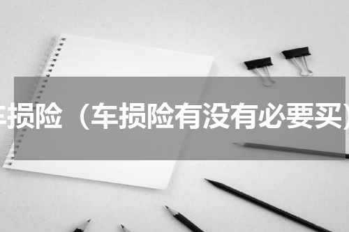 车损险（车损险有没有必要买）