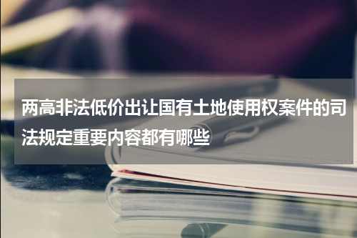 两高非法低价出让国有土地使用权案件的司法规定重要内容都有哪些
