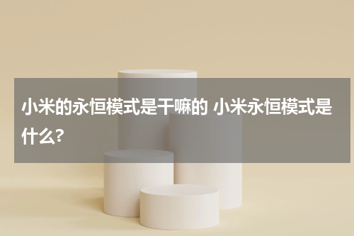 小米的永恒模式是干嘛的 小米永恒模式是什么?