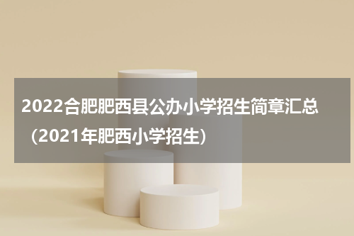 2022合肥肥西县公办小学招生简章汇总（2021年肥西小学招生）